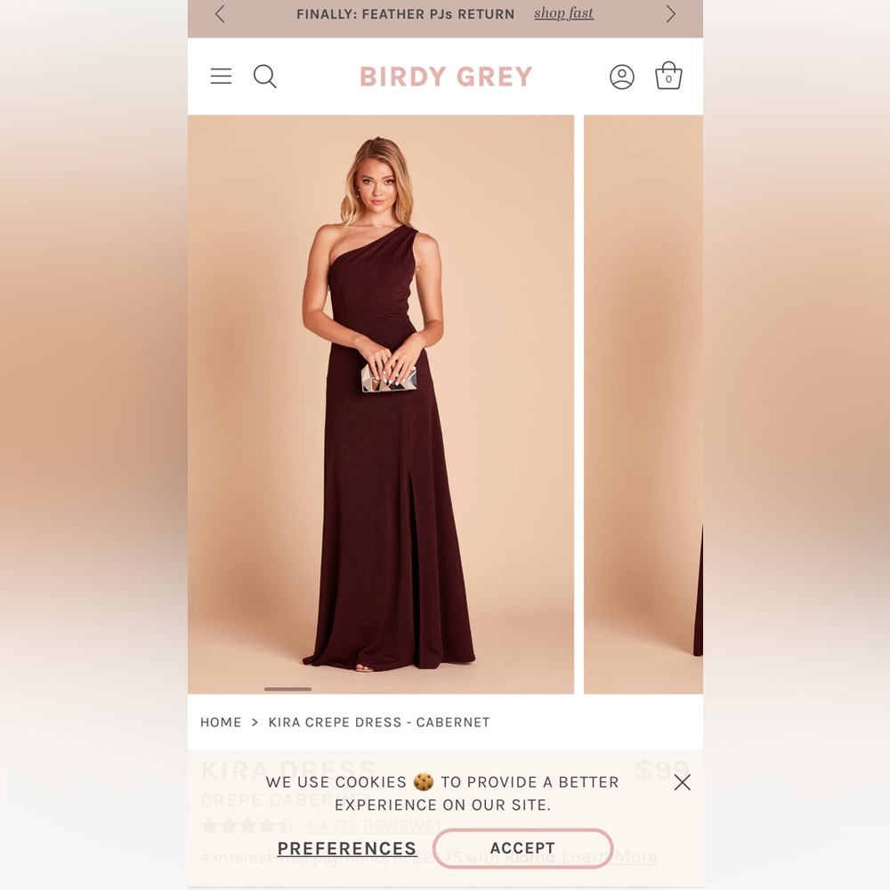 Birdy Grey Bridesmaids Dress- Kira Dress (Cabernet) - NEVER ALTERED